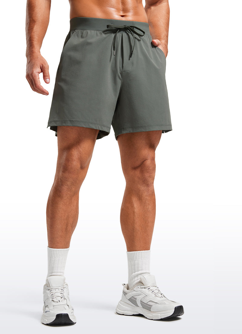 Lightweight Stretchy Athletic Workout Shorts with Zipper Pocket 5''