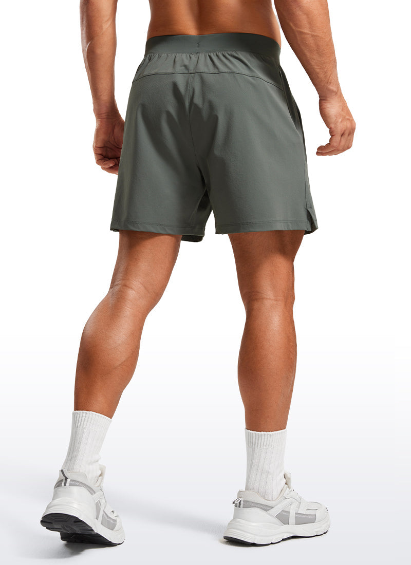 Lightweight Stretchy Athletic Workout Shorts with Zipper Pocket 5''